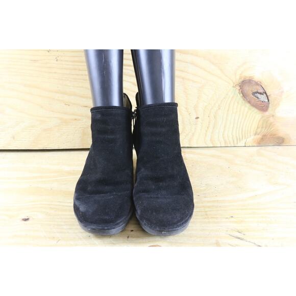 Fly London Boots 41 Black Leather Suede Wezo Ankle 10 Bootie Shoes - Picture 2 of 10